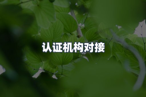 认证机构对接